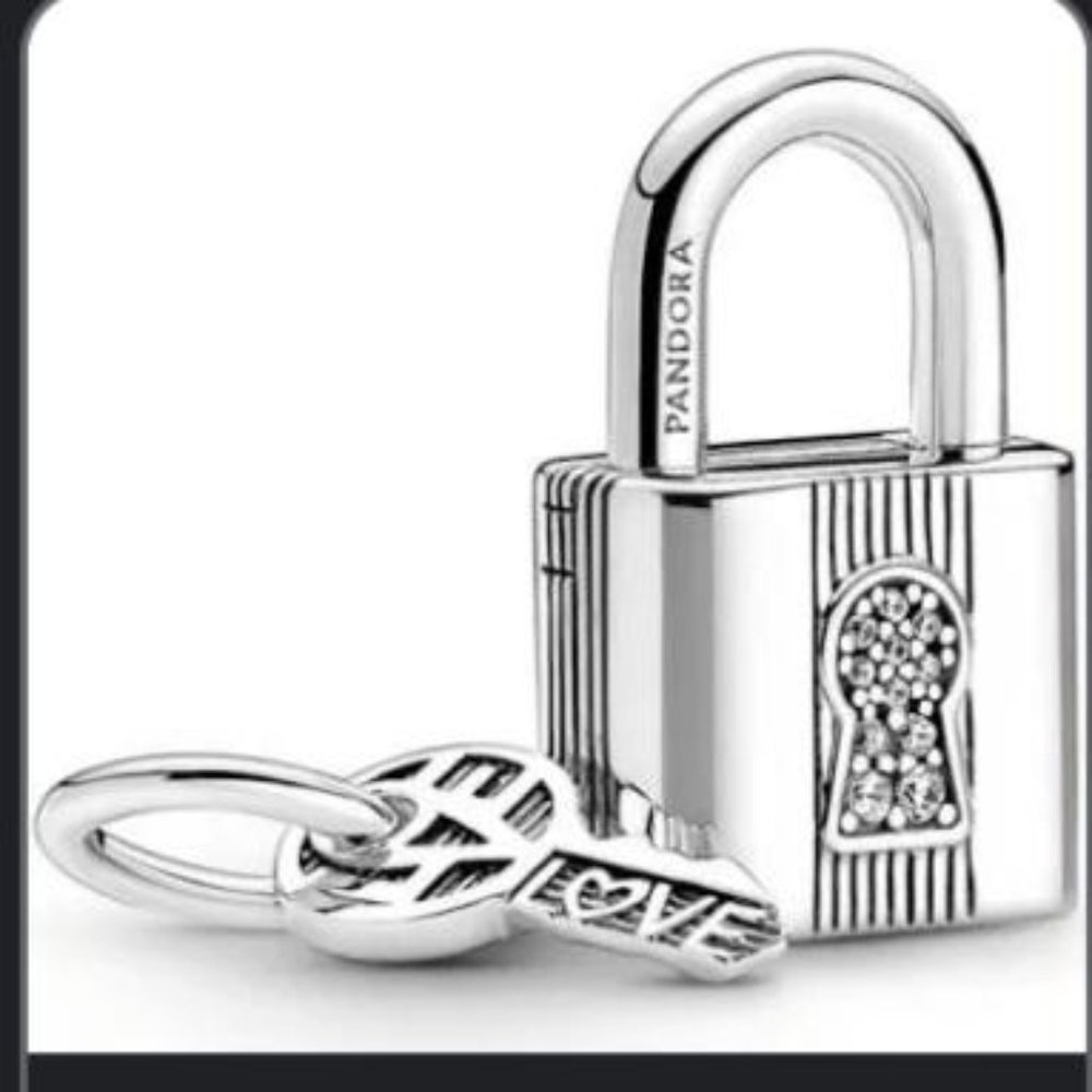 Pandora Padlock and Key Dangle